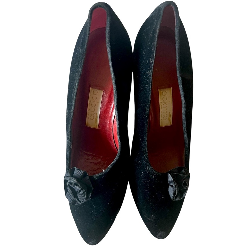 Elegant Vintage made in Italy Paloma Black Women's Velvet Shoes 6.5